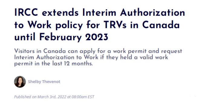 加拿大临时居民签证TRV又有新动作！