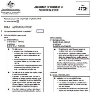 表47ch-澳大利亚家庭移民申请表（儿童）