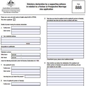 888表-澳大利亚合作伙伴移民关系声明