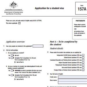 澳大利亚表157A-学生签证申请表